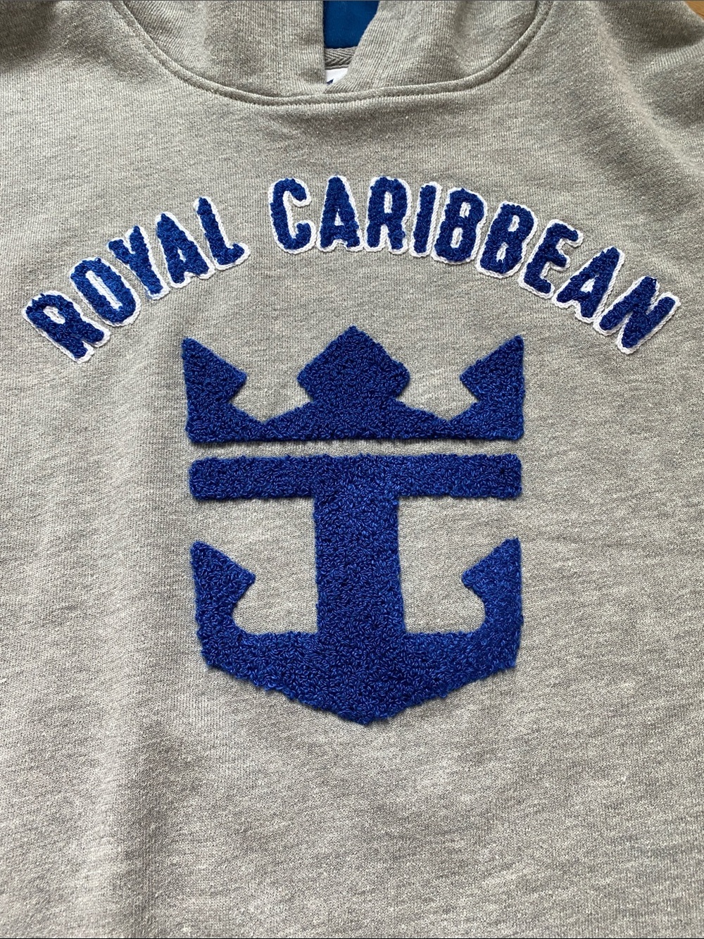 NWT! Royal Caribbean S Grey Hoodie with Blue Logo - Picture 3 of 11